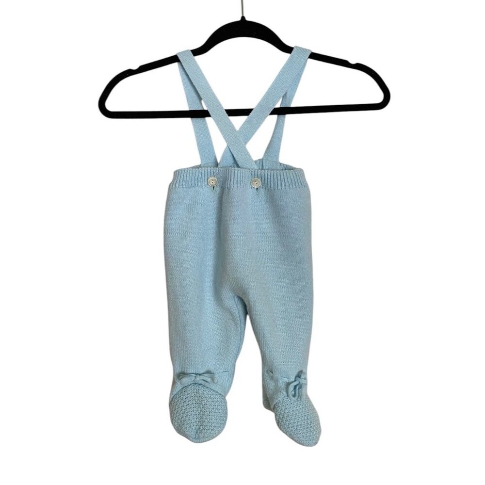 Sarah Louise Baby Boy Knit Footie One Piece Overalls Photoshoot Adorable‎ 6 Mos